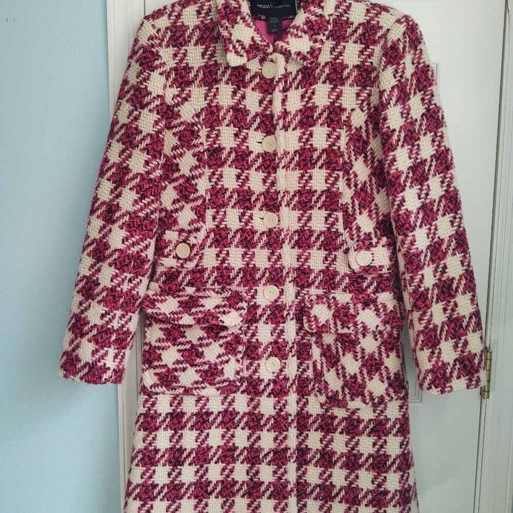 Pink /Cream tailored winter coat